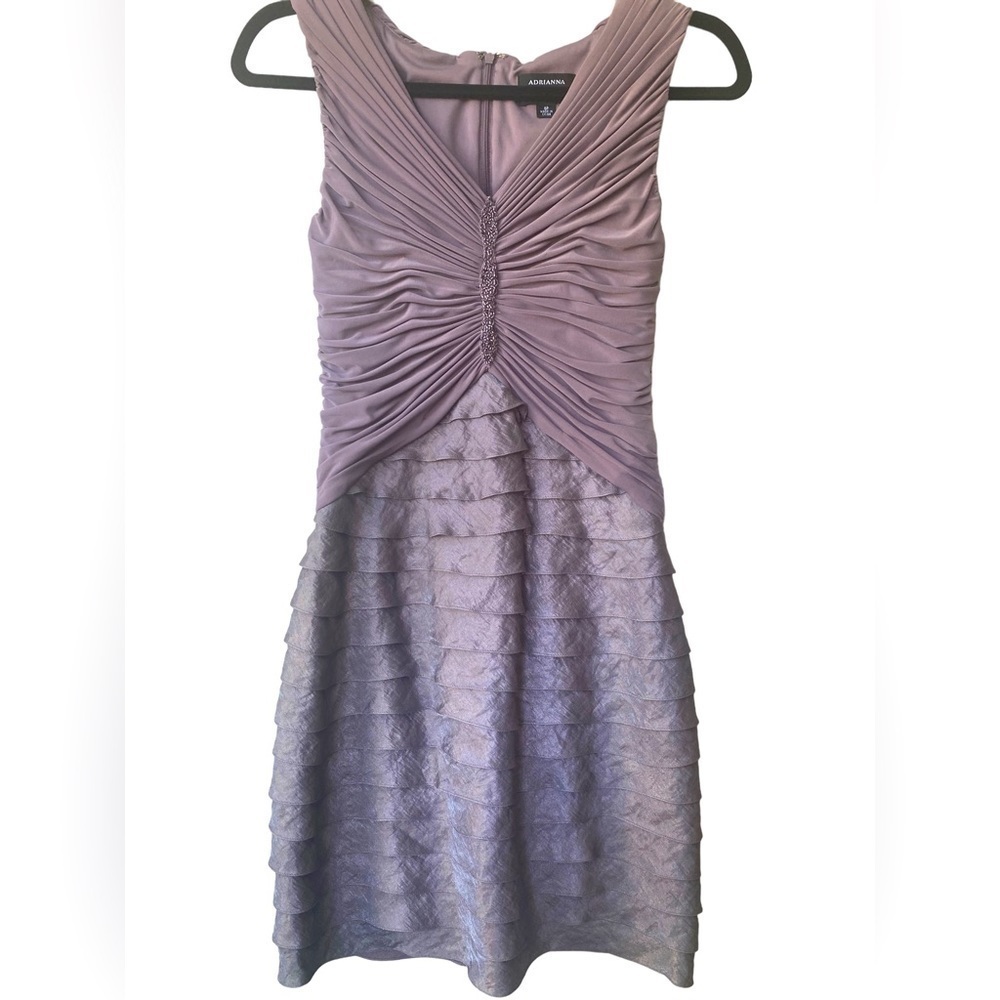 Adrianna Papell Beaded Cocktail Short Evening Dress‎